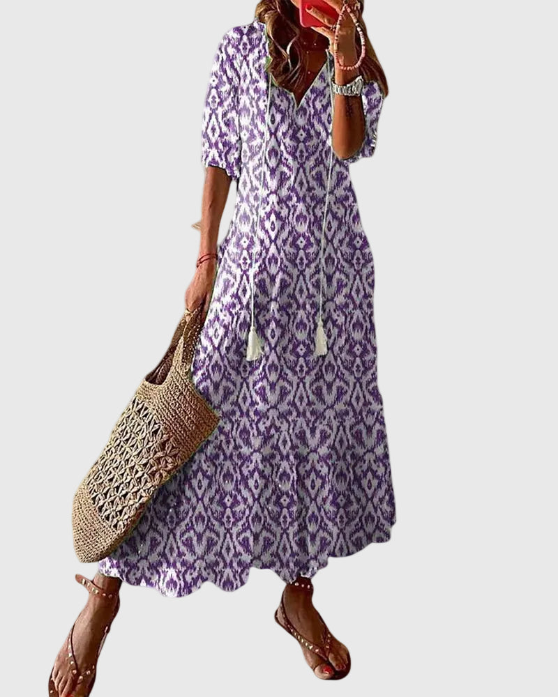 Virgilia | Boho Vintage Summer Maxi Dress