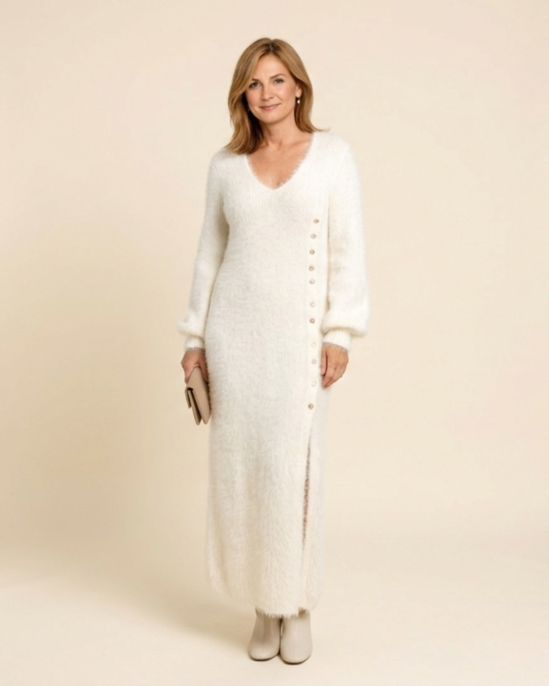 Nerea | Long Knitted Dress With Side Slit