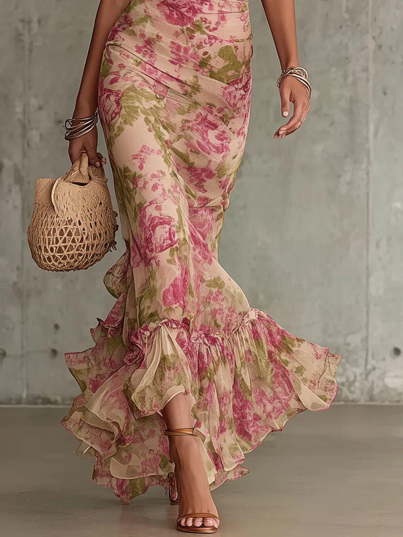 Cherry | Floral High-Neck Dress