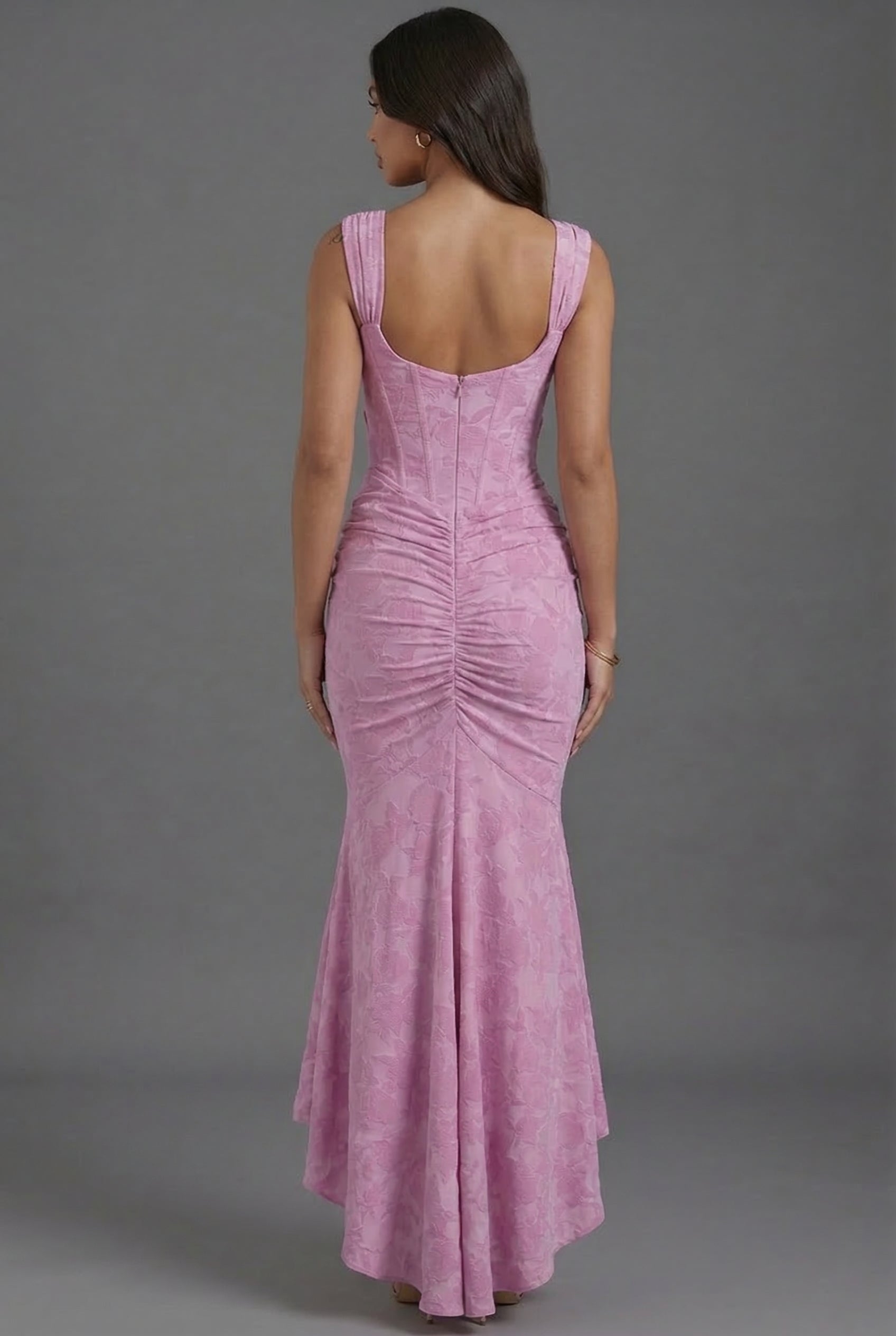 Uriel Floral Corset Ruched Maxi Dress