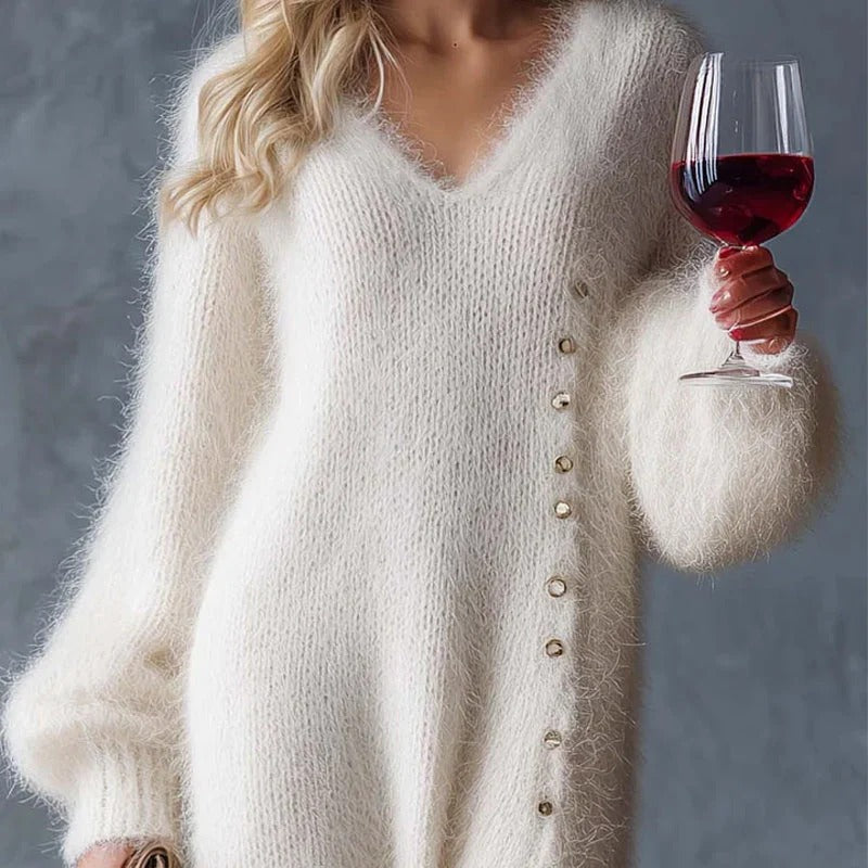 Nerea | Long Knitted Dress With Side Slit