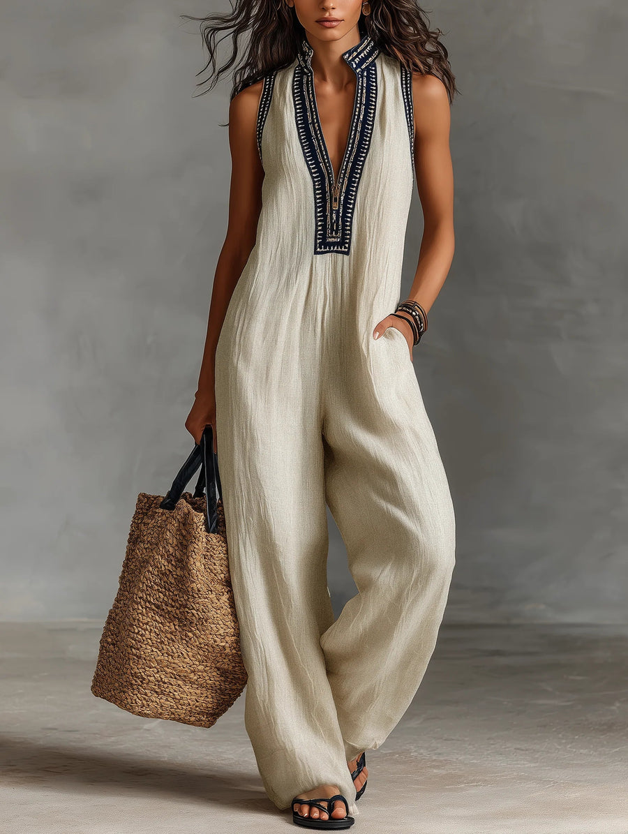 Lila Stand-Up Collar Jumpsuit