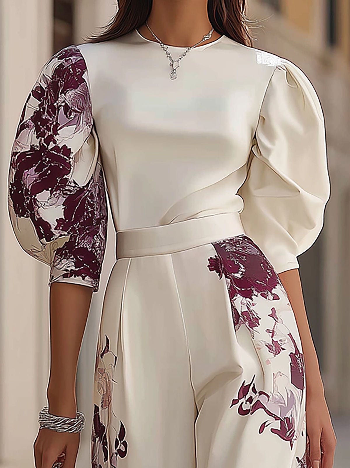 Luna Puff-Sleeve Pants Set