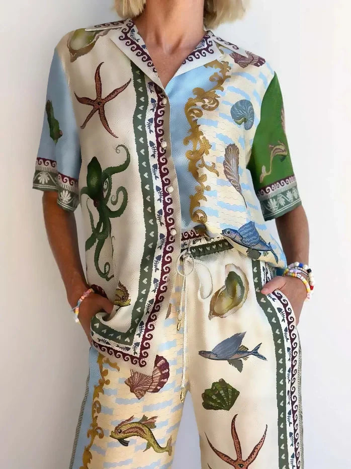 Marina Deep Sea Floral Print Set