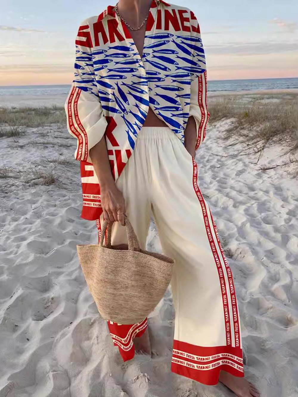 Sofia Oversized Shirt and Wide-Leg Pants Set