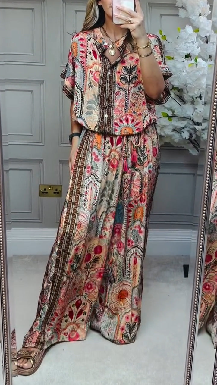 Lila Printed Casual Suit