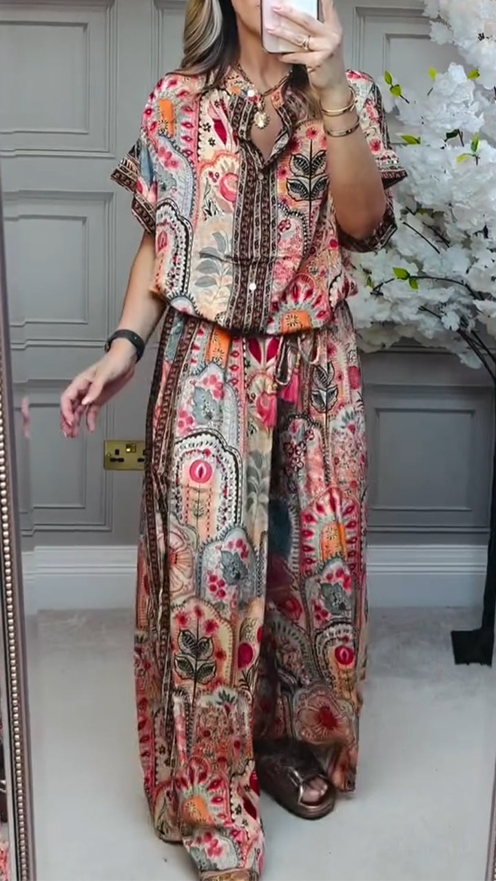 Lila Printed Casual Suit