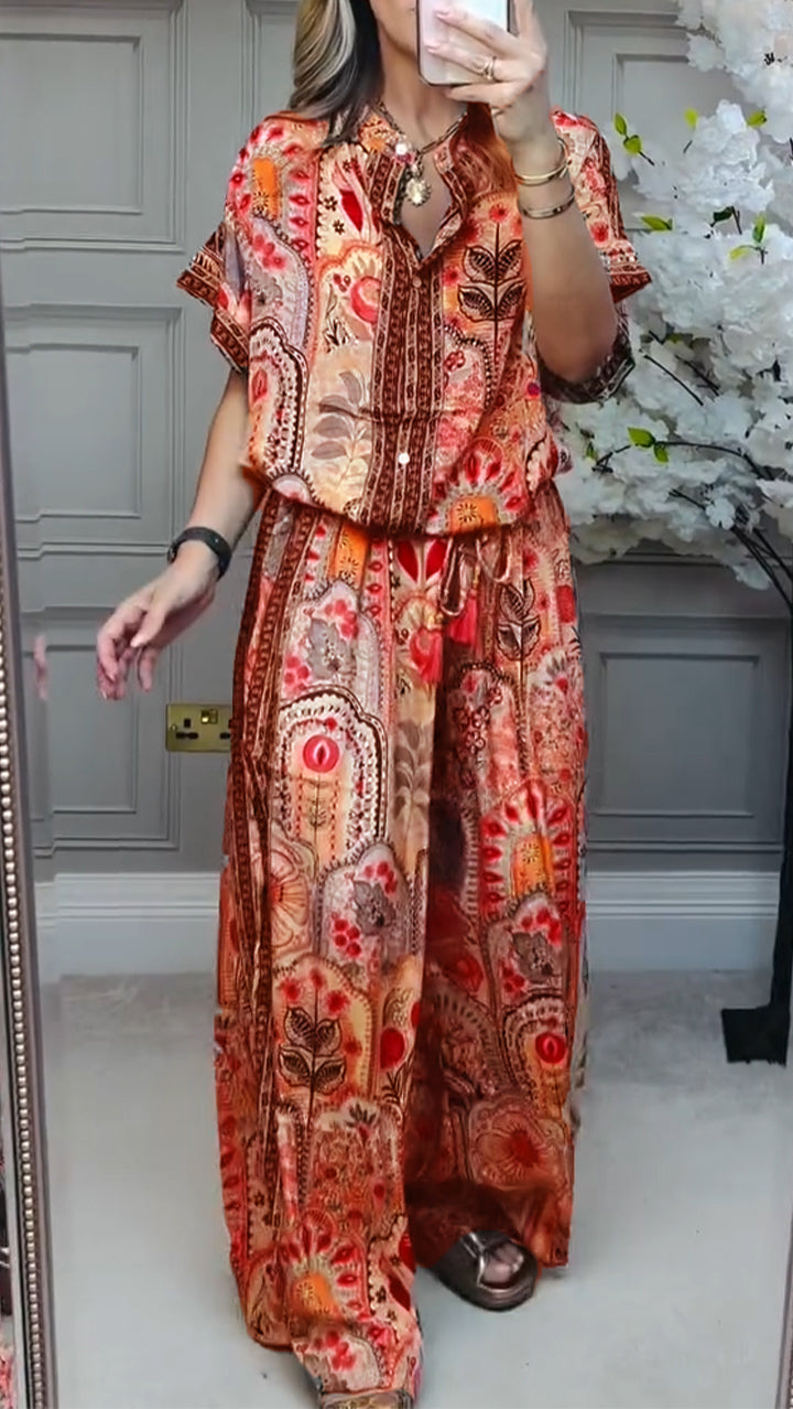 Lila Printed Casual Suit