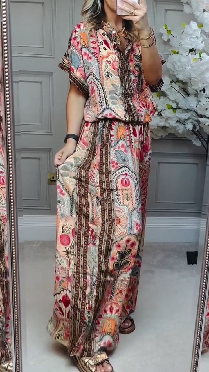 Lila Printed Casual Suit