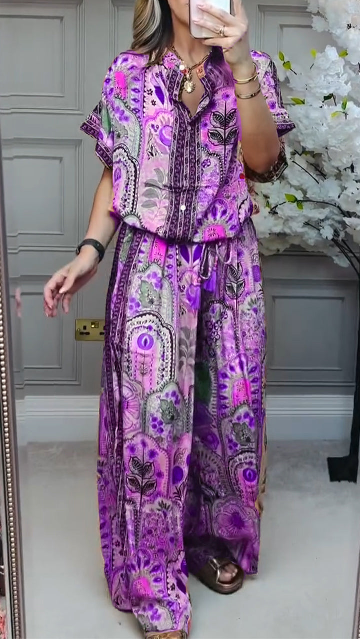 Lila Printed Casual Suit