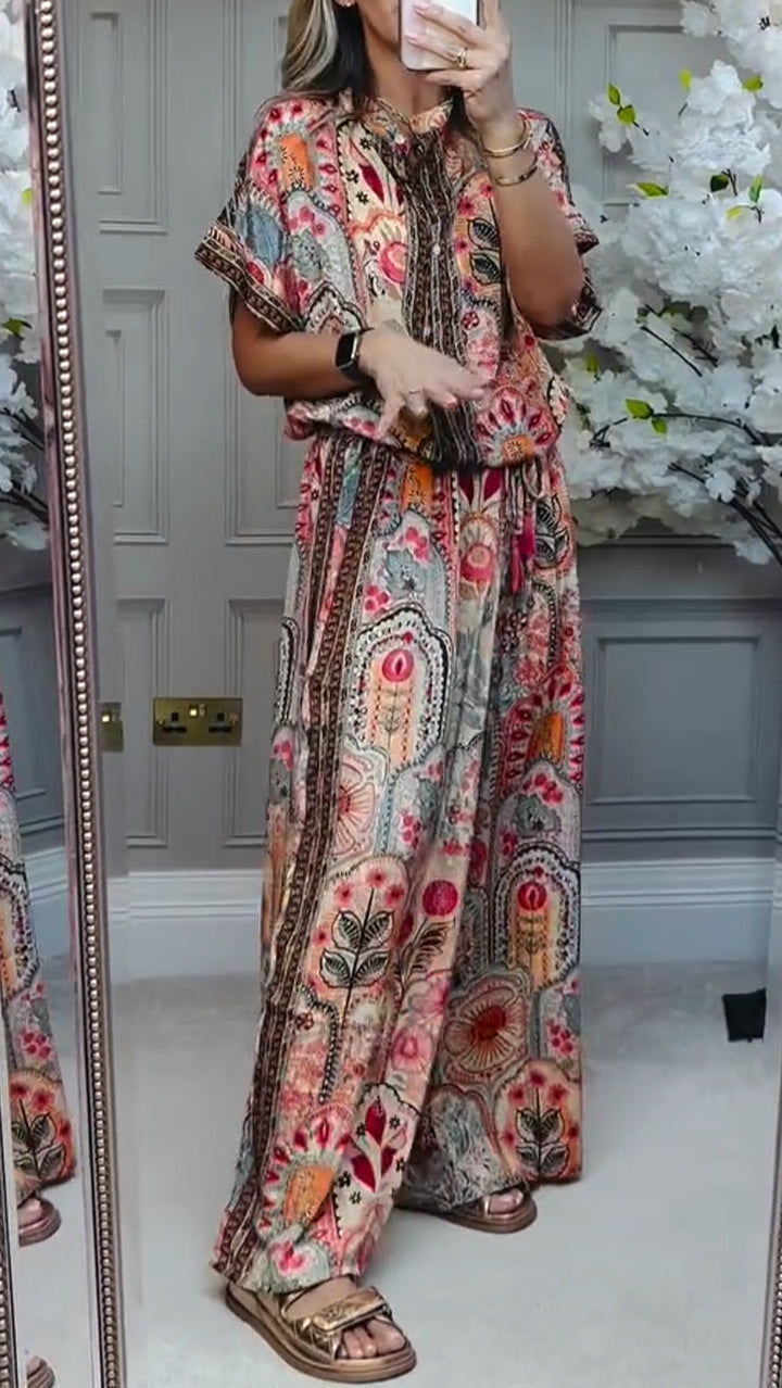 Lila Printed Casual Suit