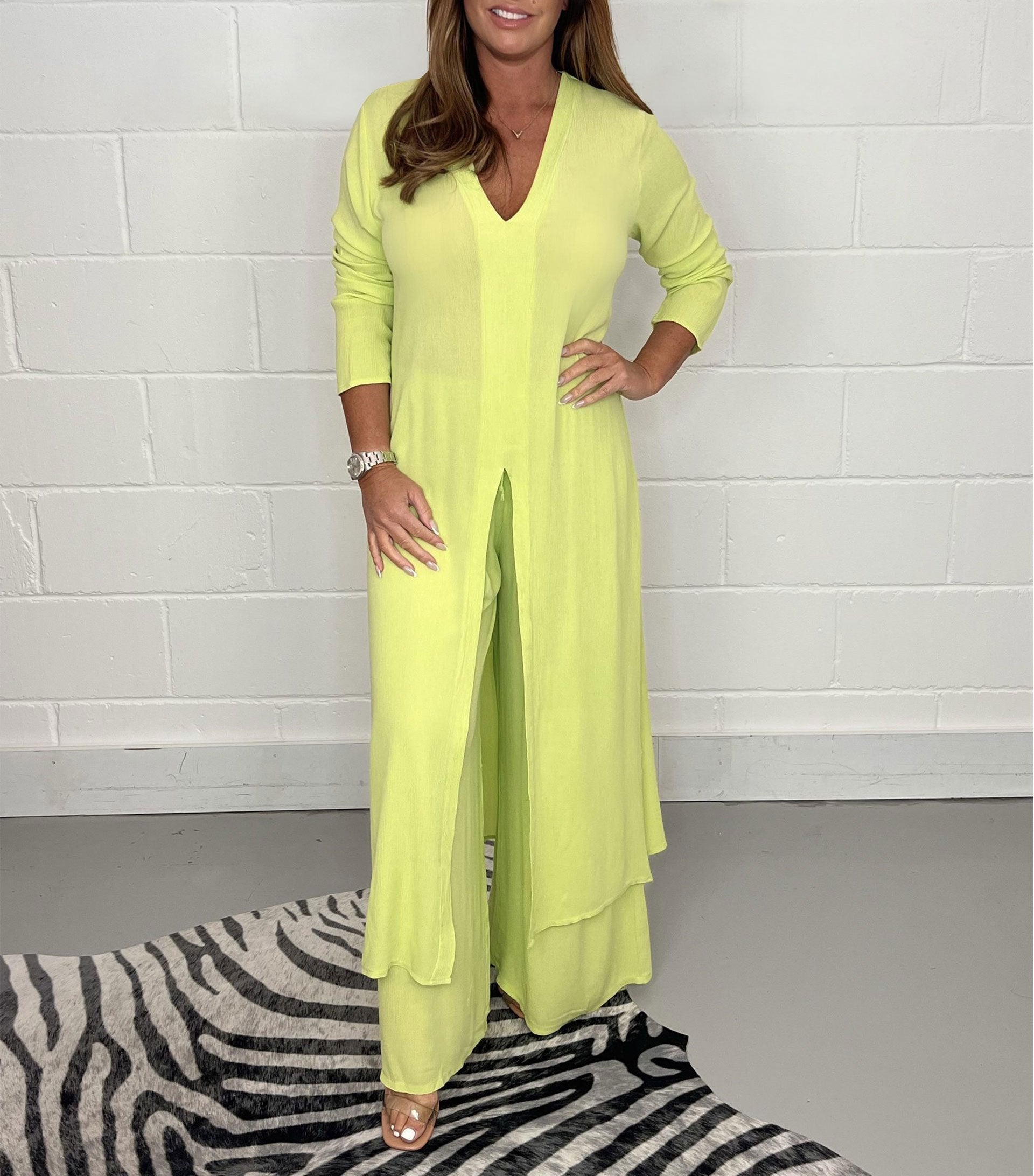 Sofia Casual Long Top and Matching Pants Set