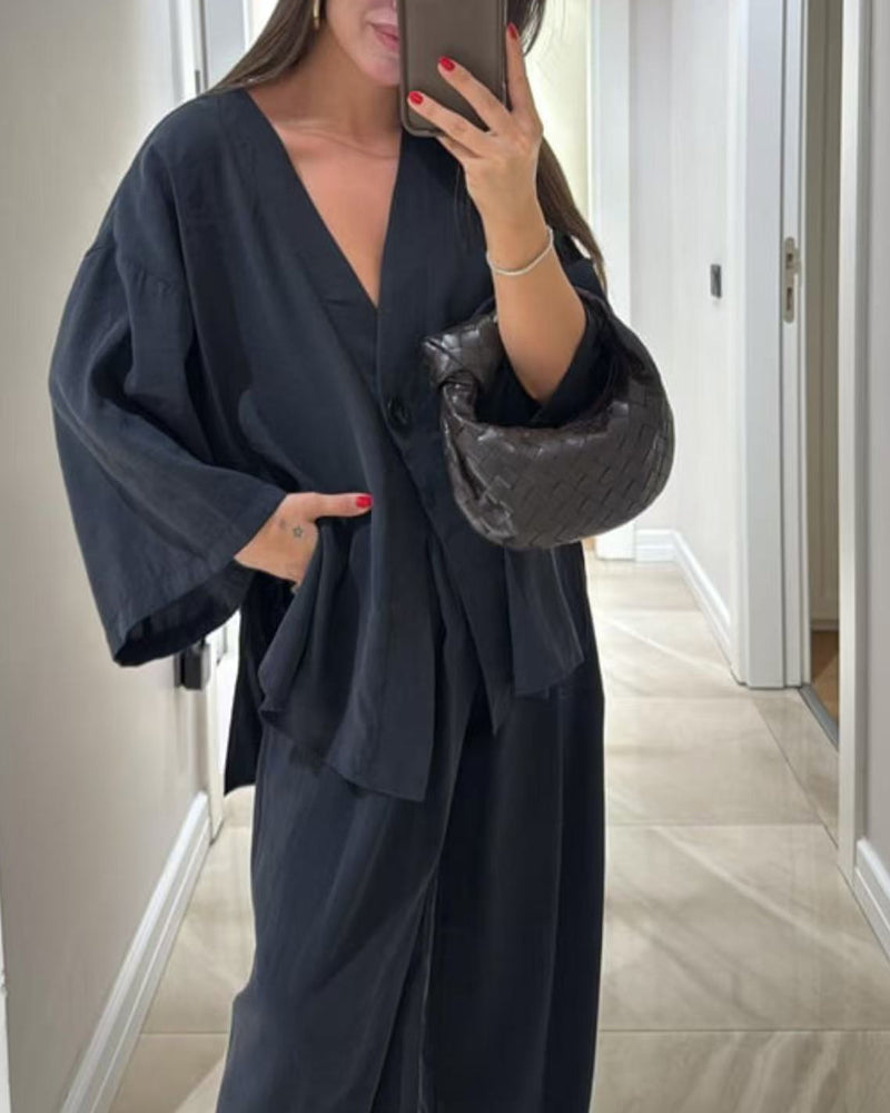 Sienna V-Neck Top & Pants Set
