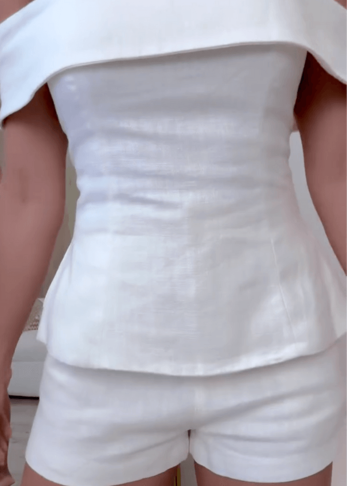 Liam White Cotton and Linen Two-piece Suit