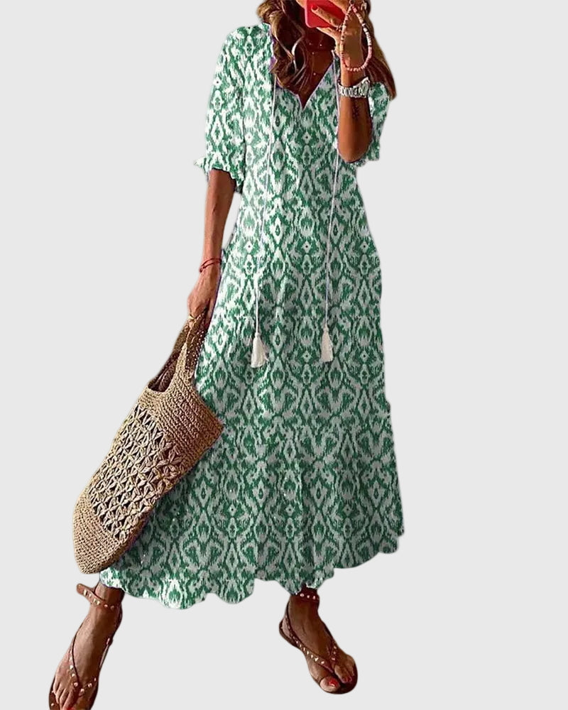 Virgilia | Boho Vintage Summer Maxi Dress