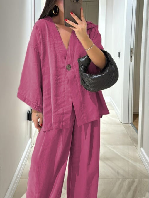 Sienna V-Neck Top & Pants Set
