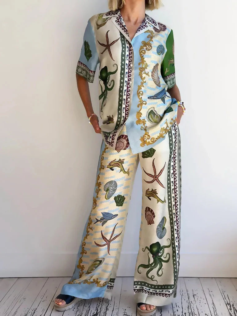 Marina Deep Sea Floral Print Set
