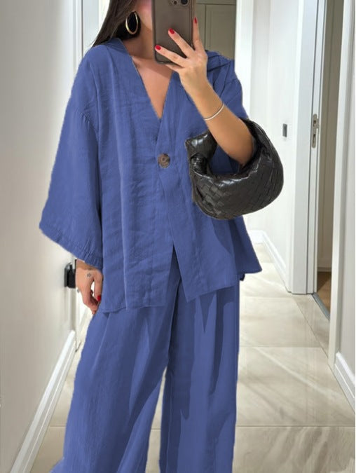 Sienna V-Neck Top & Pants Set