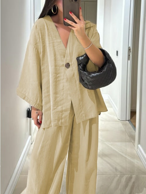 Sienna V-Neck Top & Pants Set