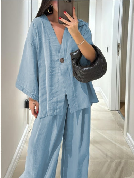 Sienna V-Neck Top & Pants Set