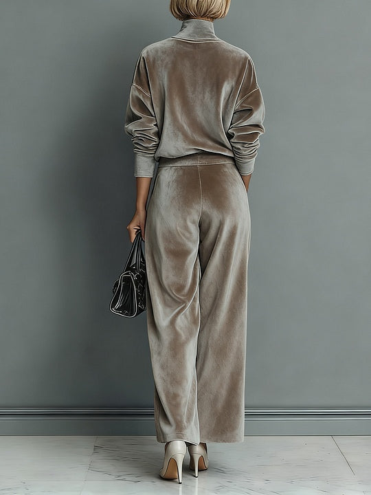 Elena Velvet Turtleneck Suit
