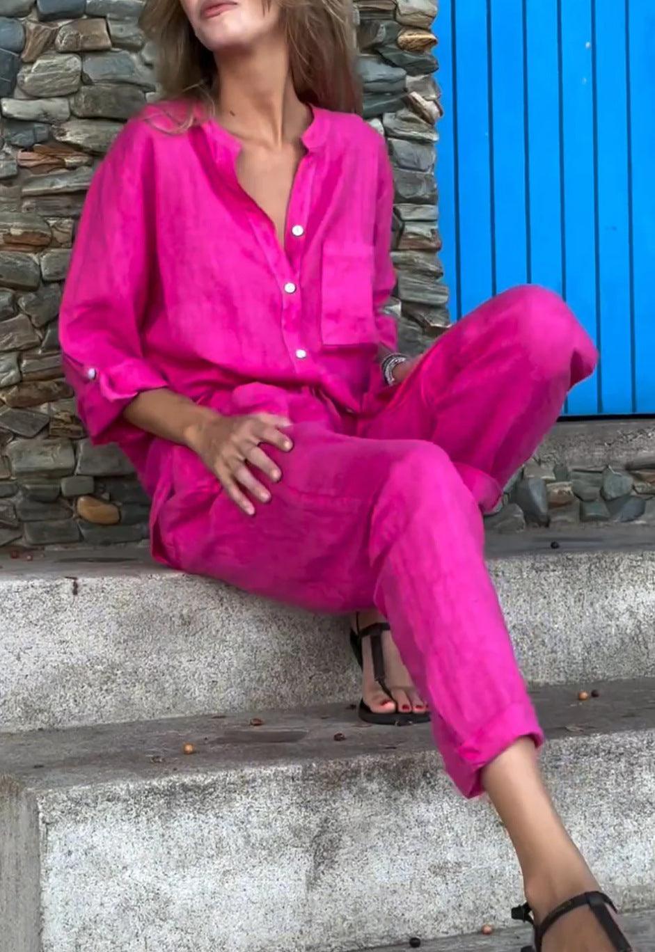 Liam V-Neck Shirt & Pants Set