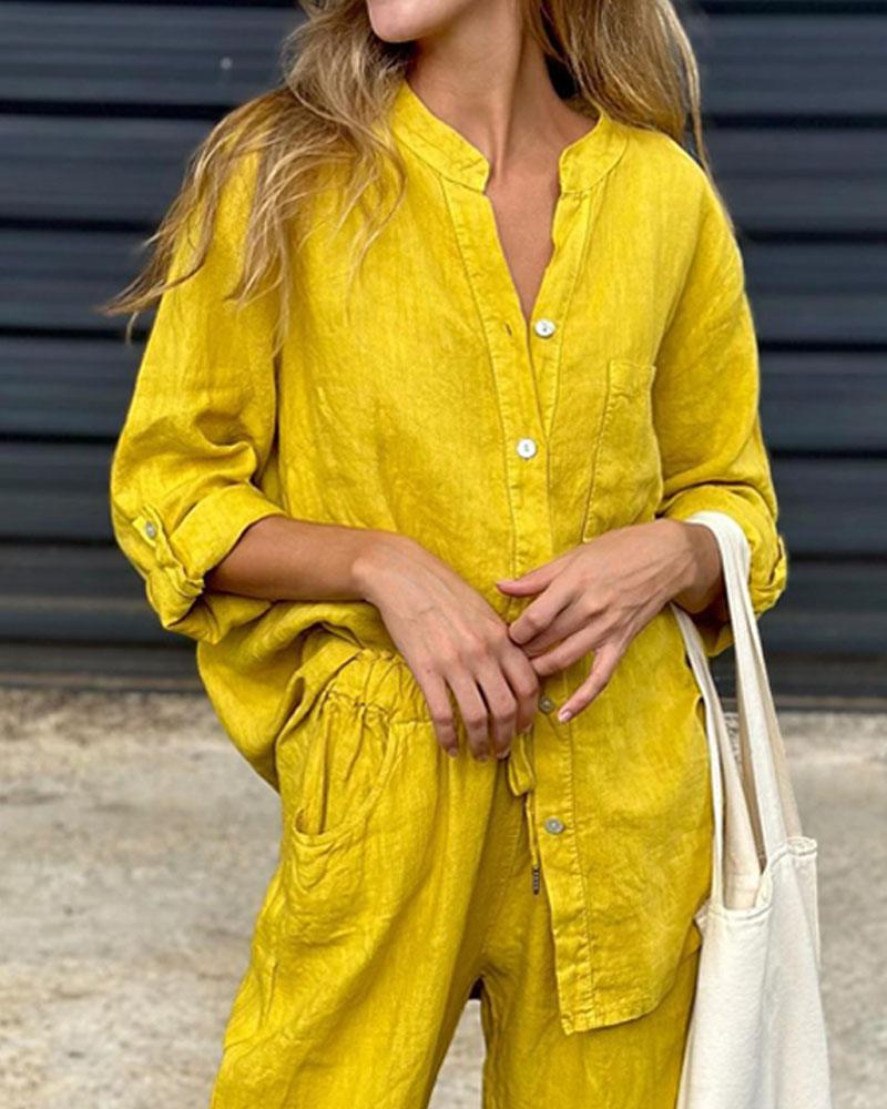 Liam V-Neck Shirt & Pants Set