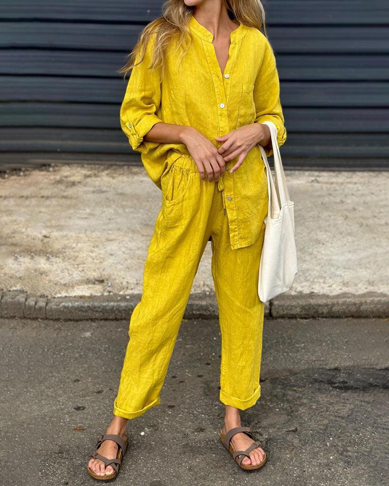 Liam V-Neck Shirt & Pants Set