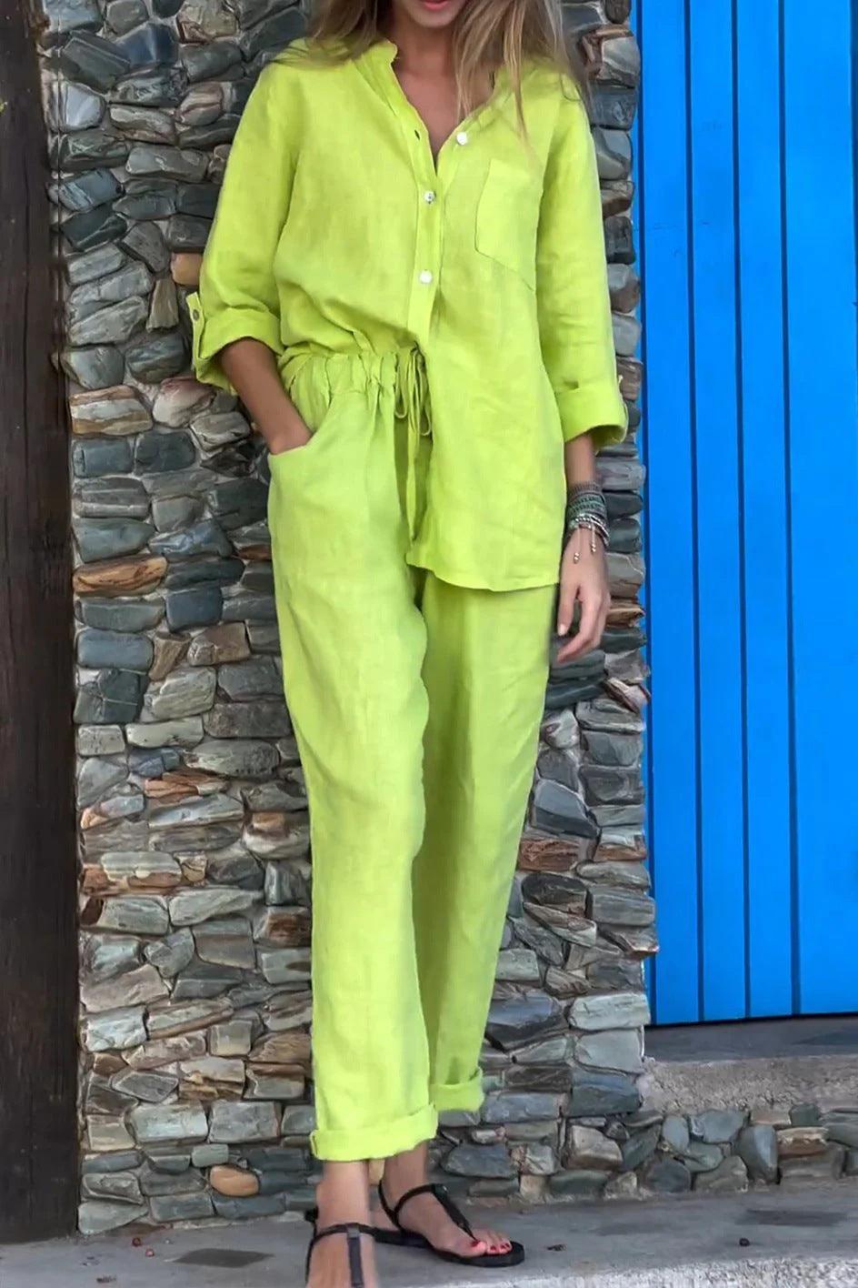 Liam V-Neck Shirt & Pants Set