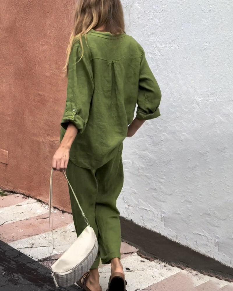Liam V-Neck Shirt & Pants Set