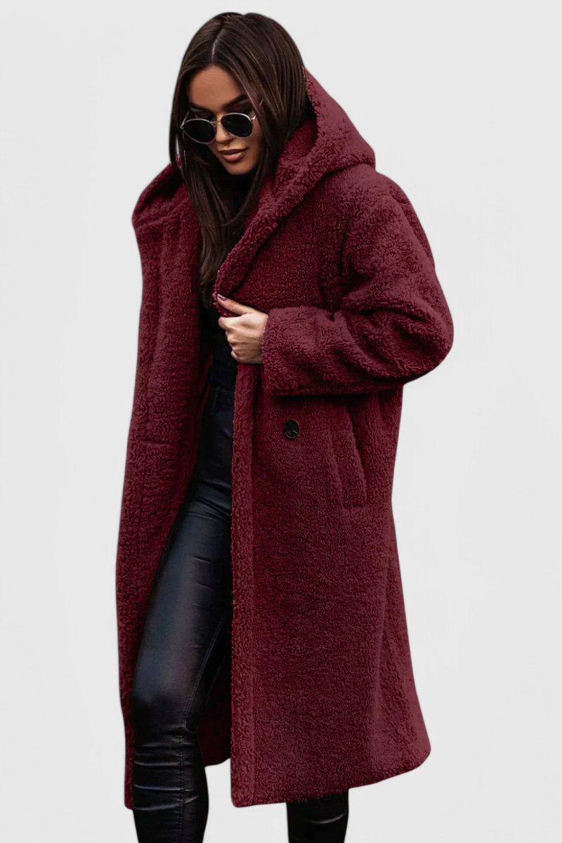 Mila | Long Coat in Soft Fur with Casual Cut