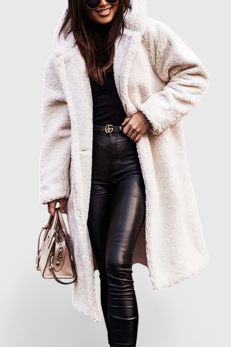 Mila | Long Coat in Soft Fur with Casual Cut