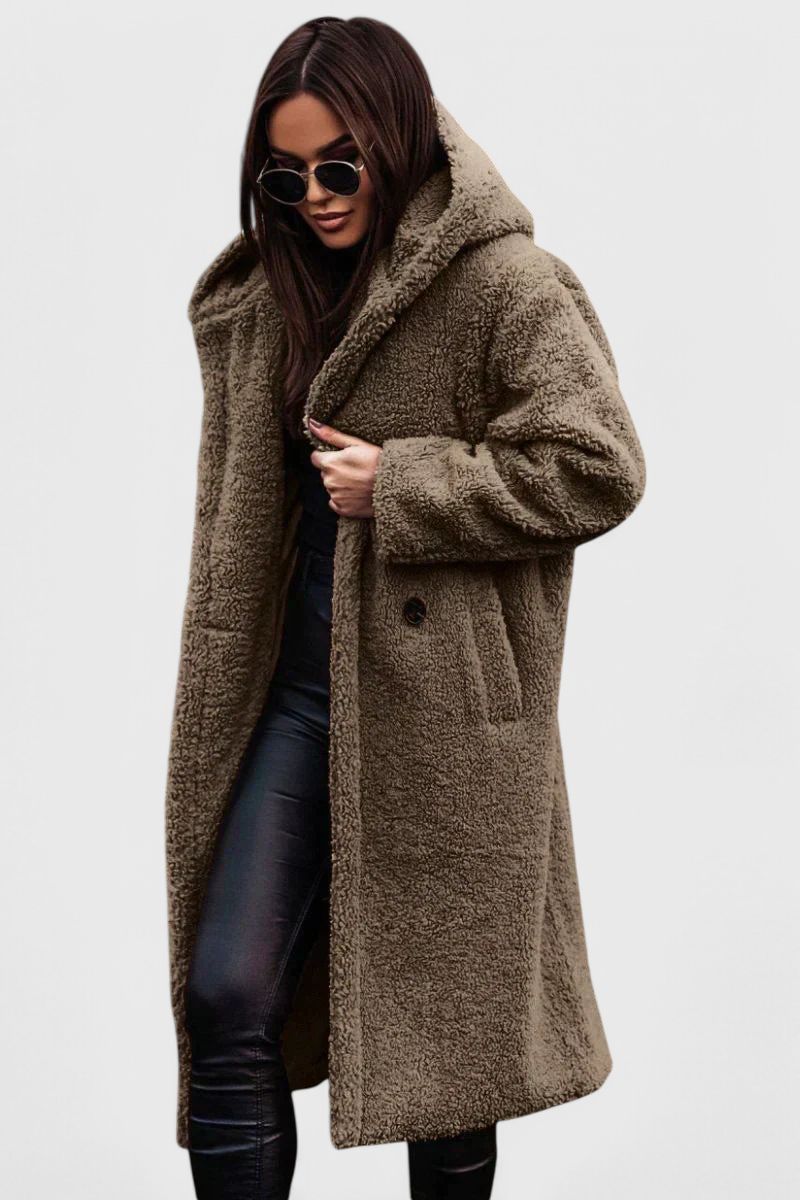 Mila | Long Coat in Soft Fur with Casual Cut