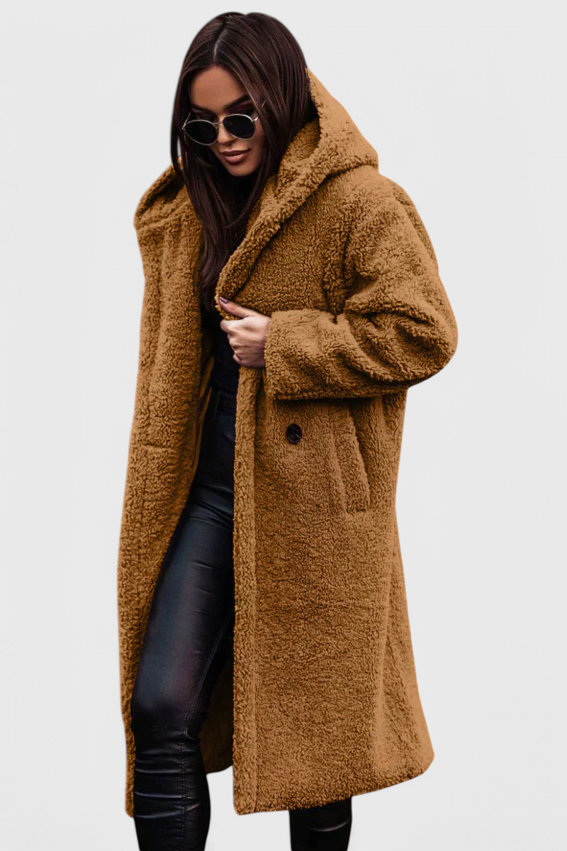 Mila | Long Coat in Soft Fur with Casual Cut