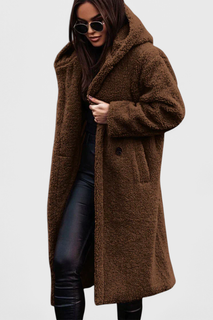 Mila | Long Coat in Soft Fur with Casual Cut