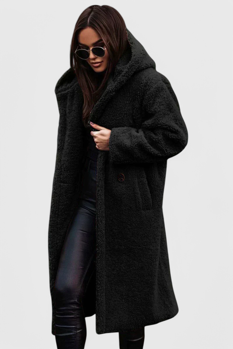 Mila | Long Coat in Soft Fur with Casual Cut