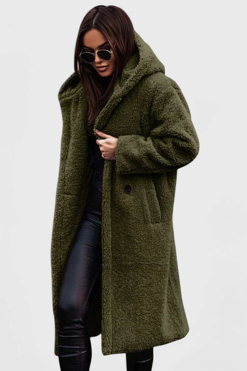 Mila | Long Coat in Soft Fur with Casual Cut