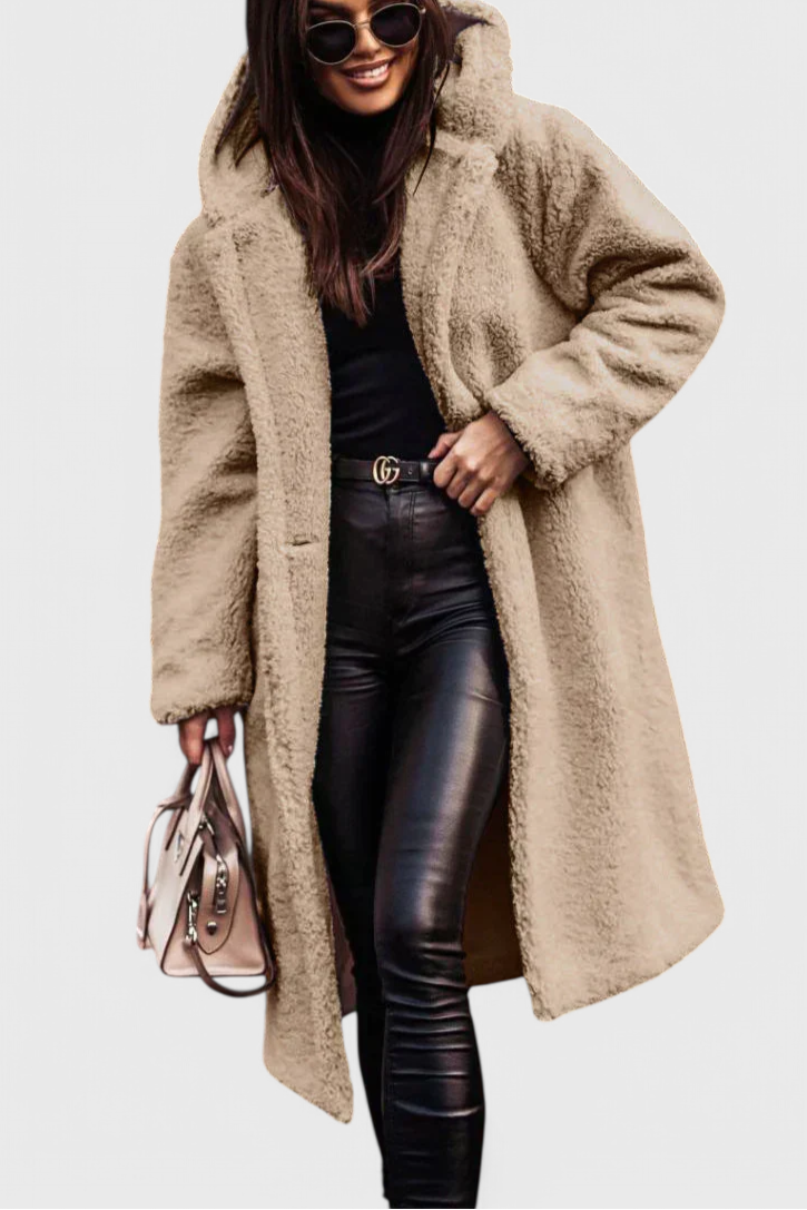 Mila | Long Coat in Soft Fur with Casual Cut