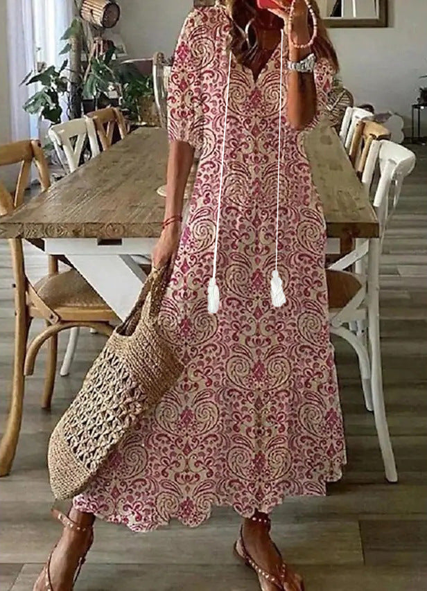 Virgilia | Boho Vintage Summer Maxi Dress