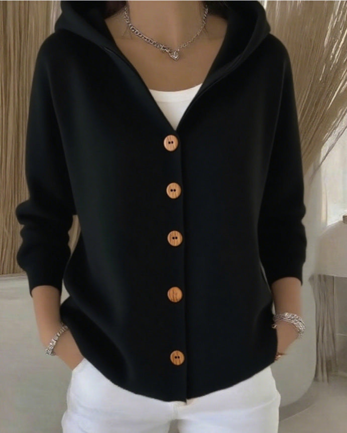 Zoé | Soft Hooded Knit Cardigan