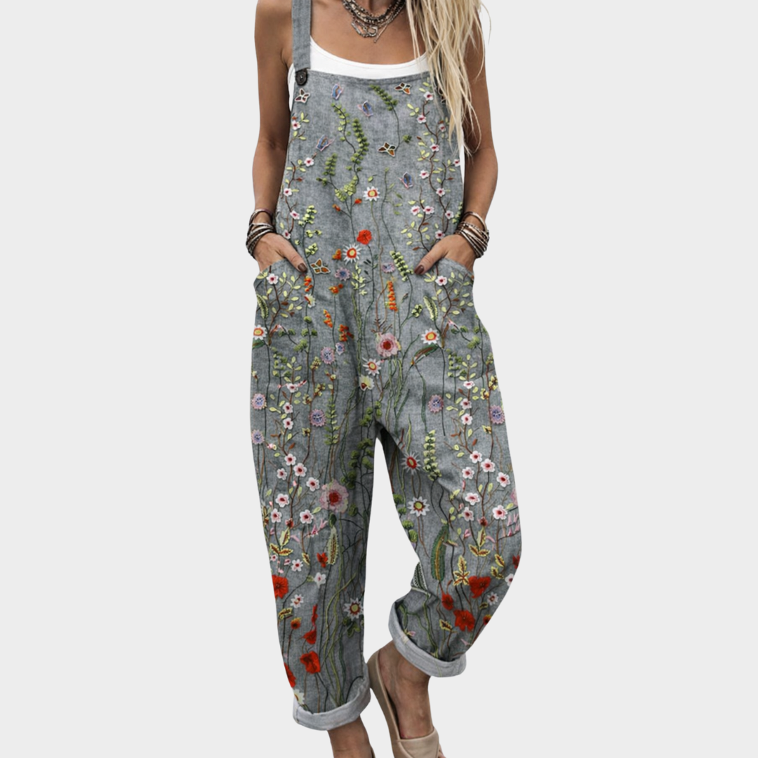 Bella Comfortable Printed Overalls