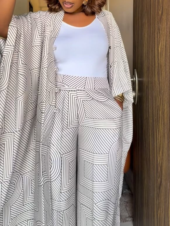 Samantha Striped Cardigan & Trousers Set