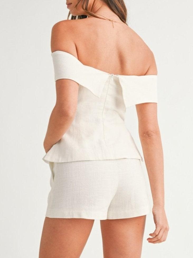 Liam White Cotton and Linen Two-piece Suit