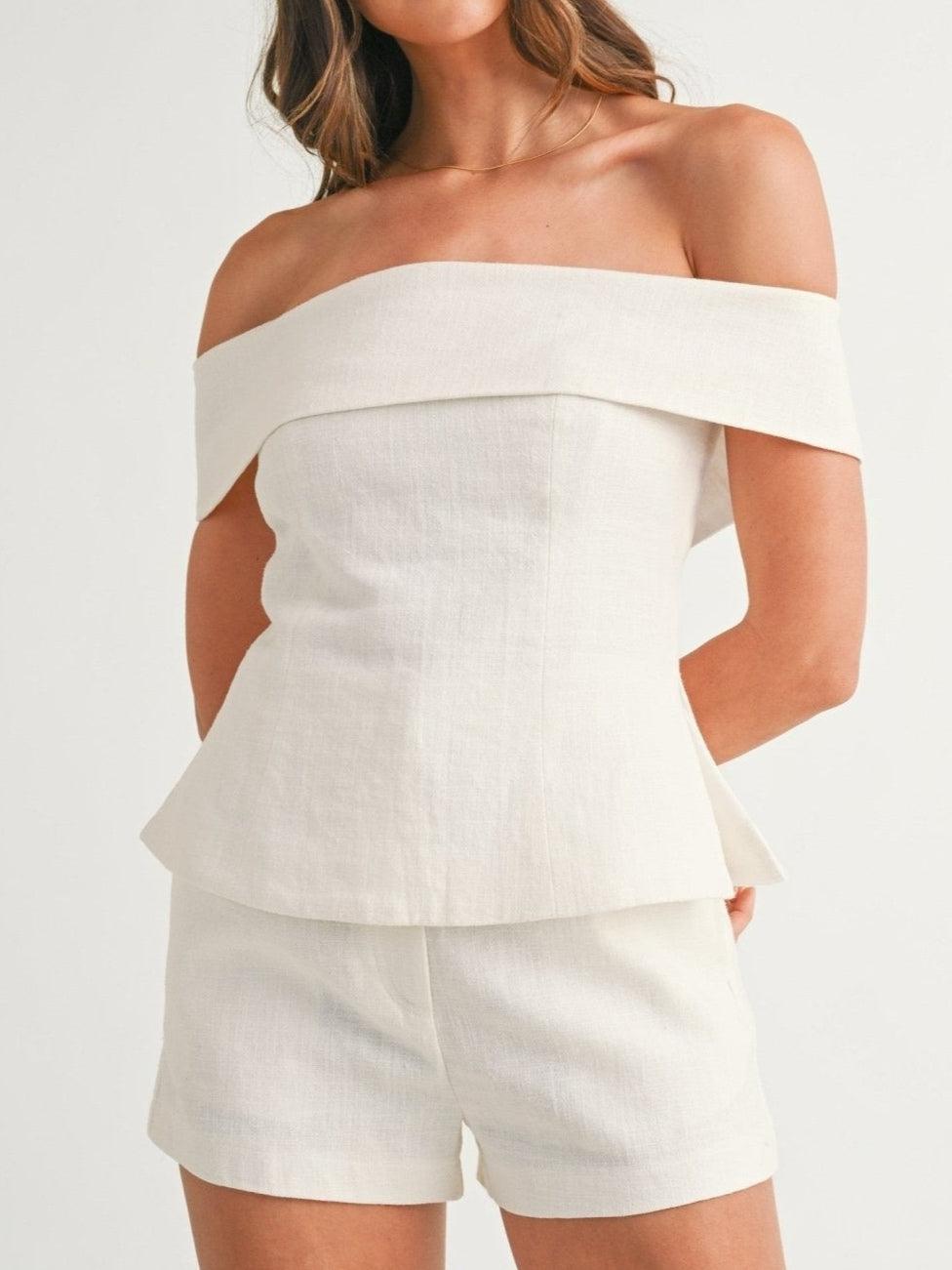 Liam White Cotton and Linen Two-piece Suit
