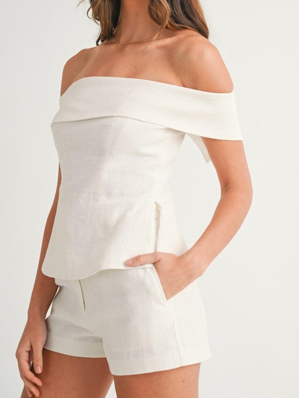 Liam White Cotton and Linen Two-piece Suit
