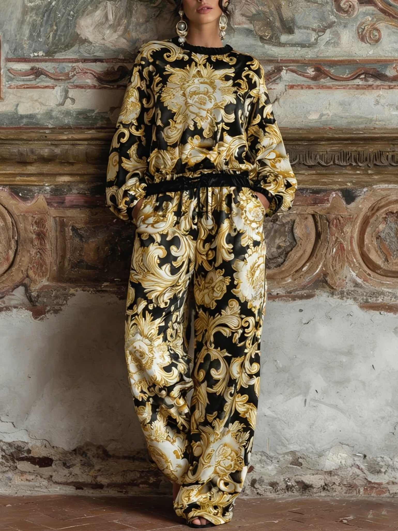 Isabella Baroque Floral Loungewear Set