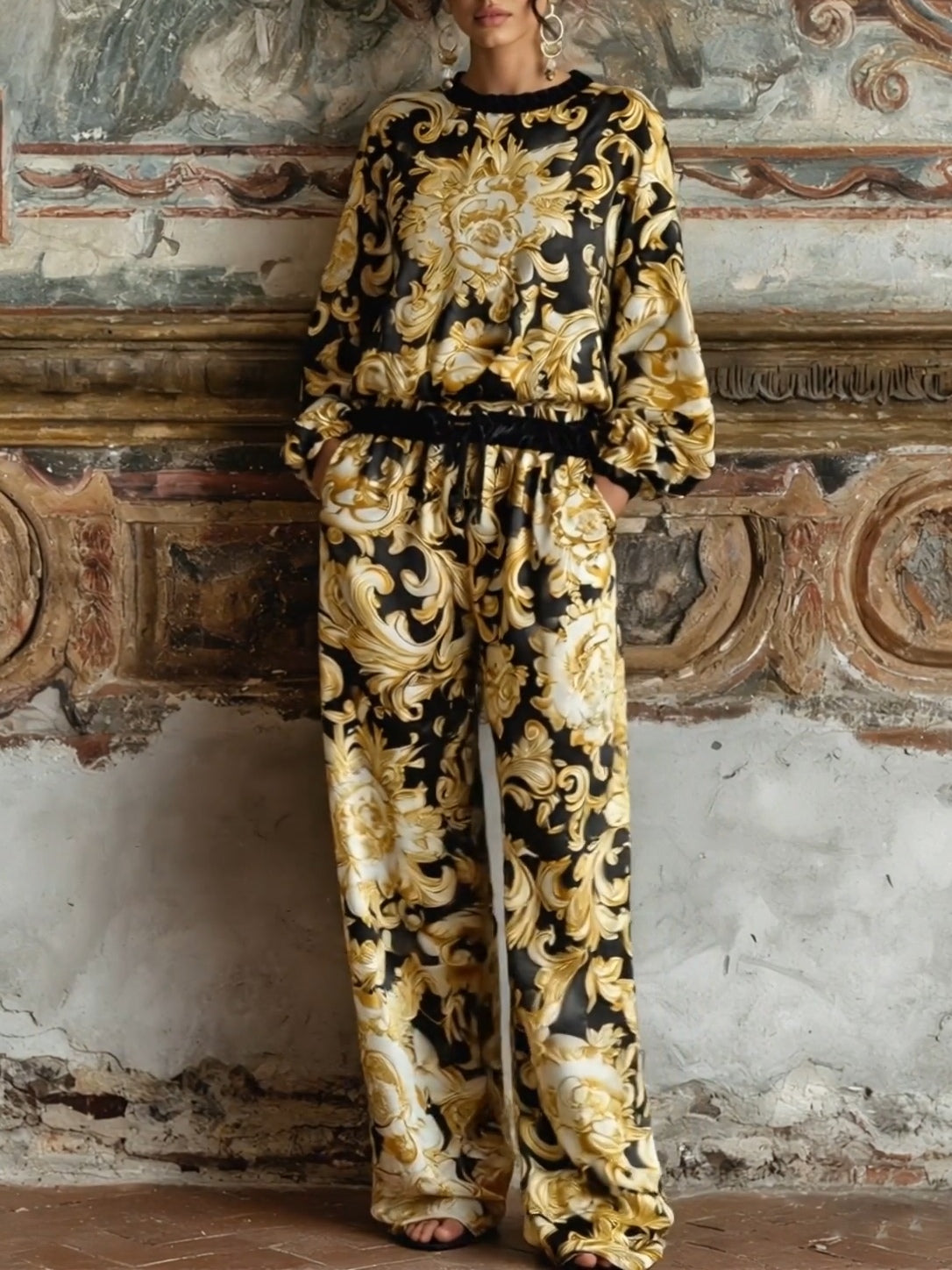 Isabella Baroque Floral Loungewear Set