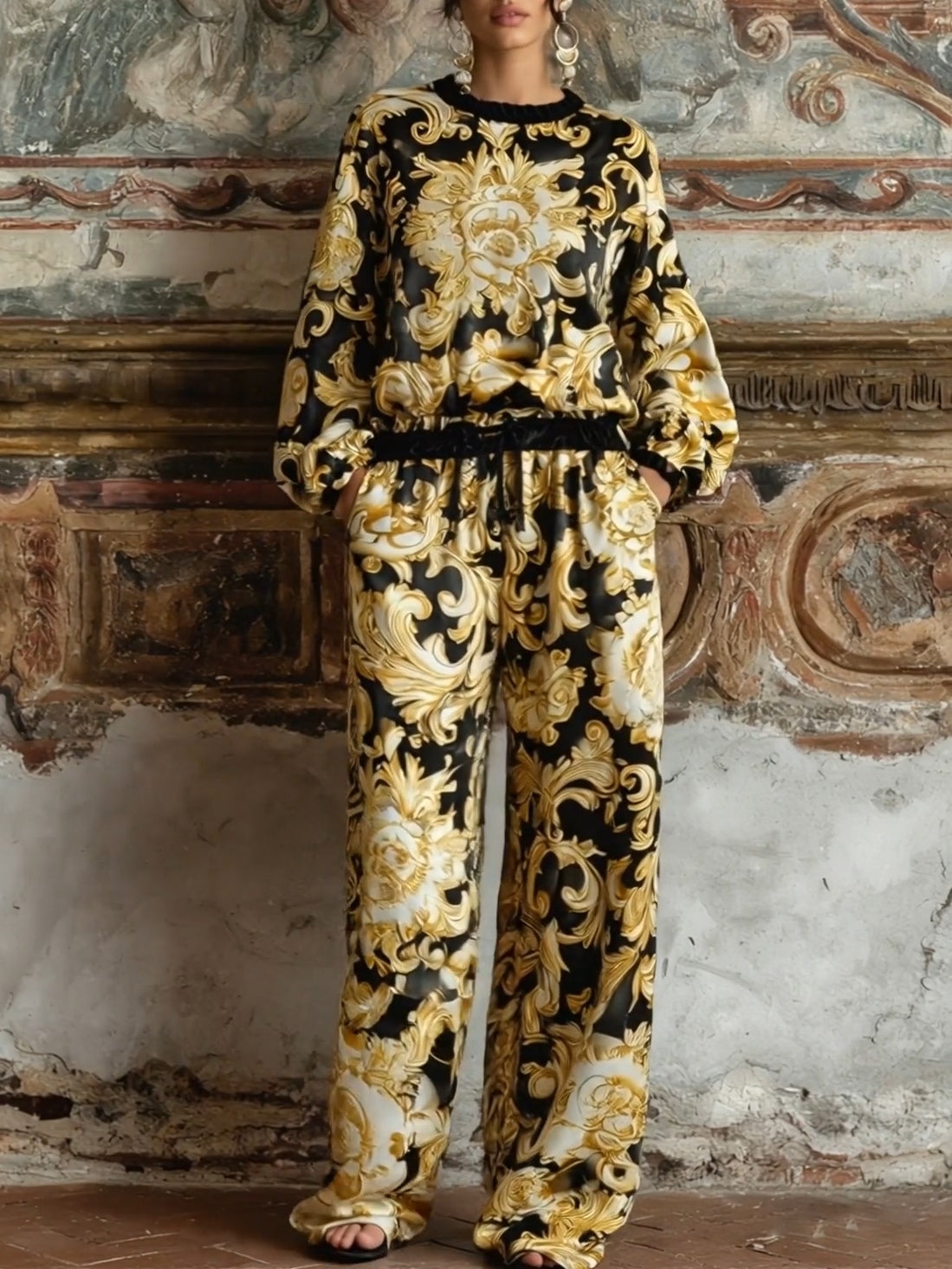 Isabella Baroque Floral Loungewear Set
