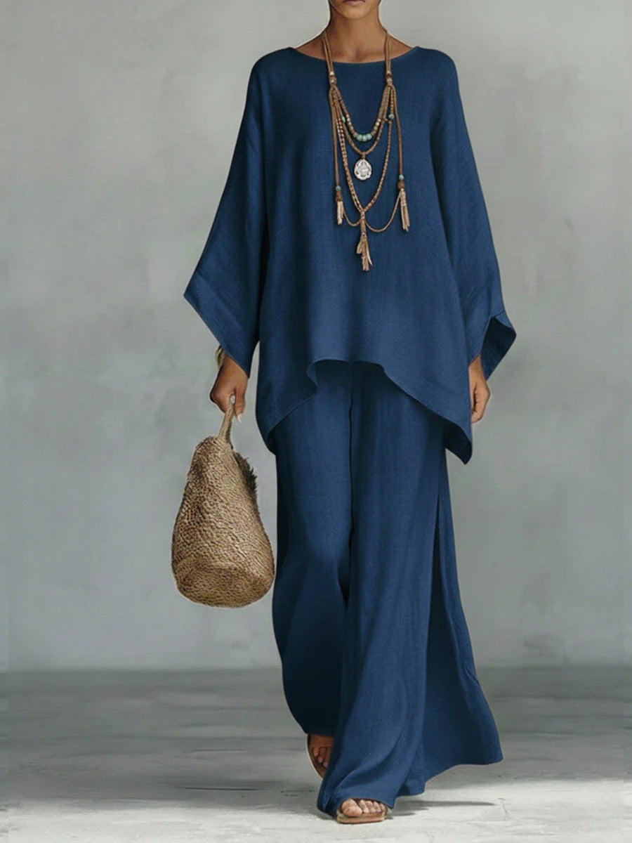 Lila Flowy Top and Pants Set