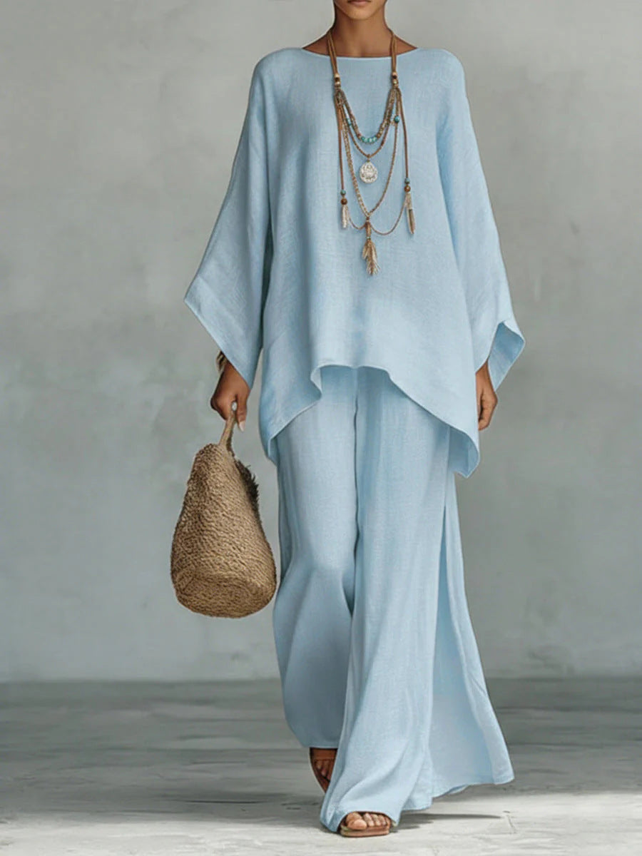 Lila Flowy Top and Pants Set
